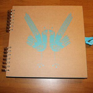 NWT Paperchase Square Kraft Scrapbook w/ Blue Bird Graphic 10x10" Wiro Craft